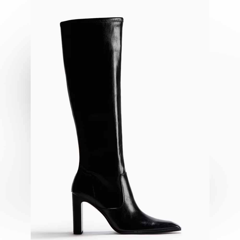 H&M Coated Black Knee-High Women's Boots